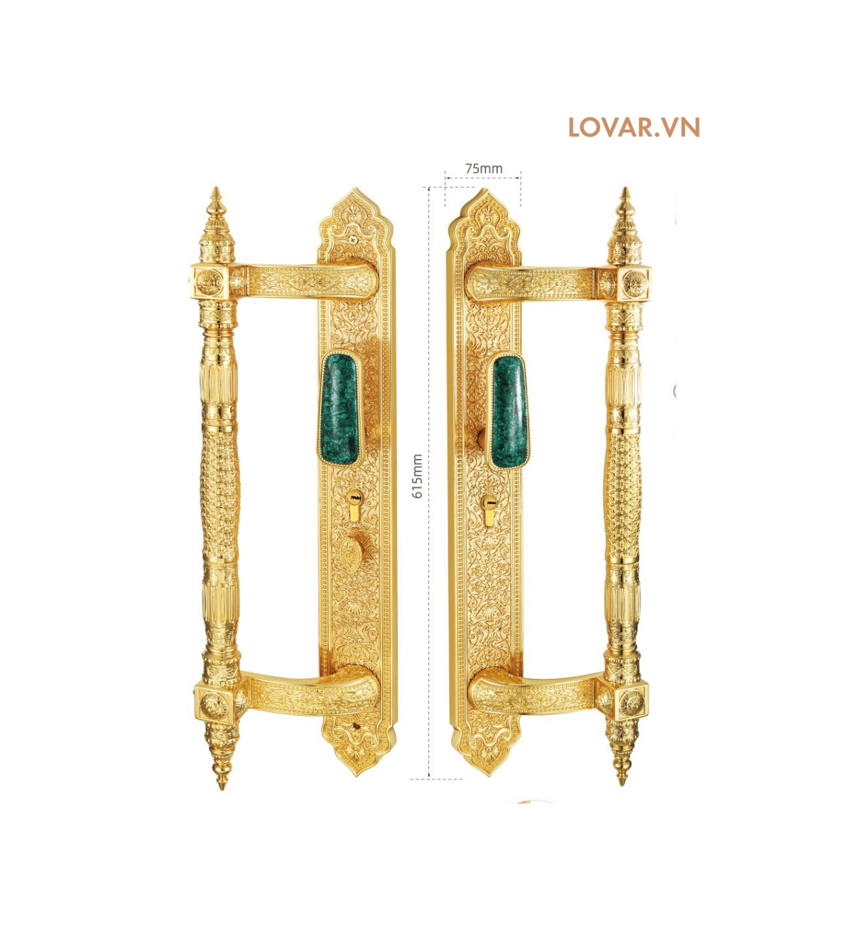 KHÓA CƠ, TAY ĐẨY LOVAR LV6510ML-S ĐỒNG THAU MẠ VÀNG 24K THẬT