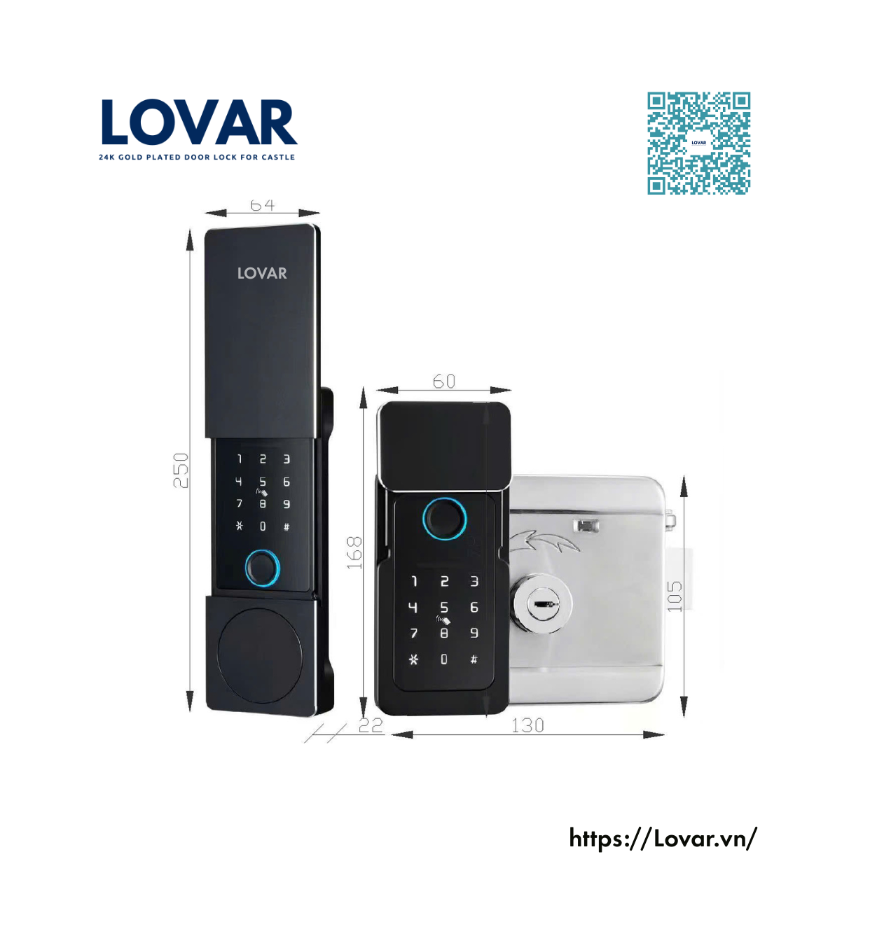 KHÓA CỬA CỔNG LOVAR LV332 Inox304-Nhôm Nguyên Khối