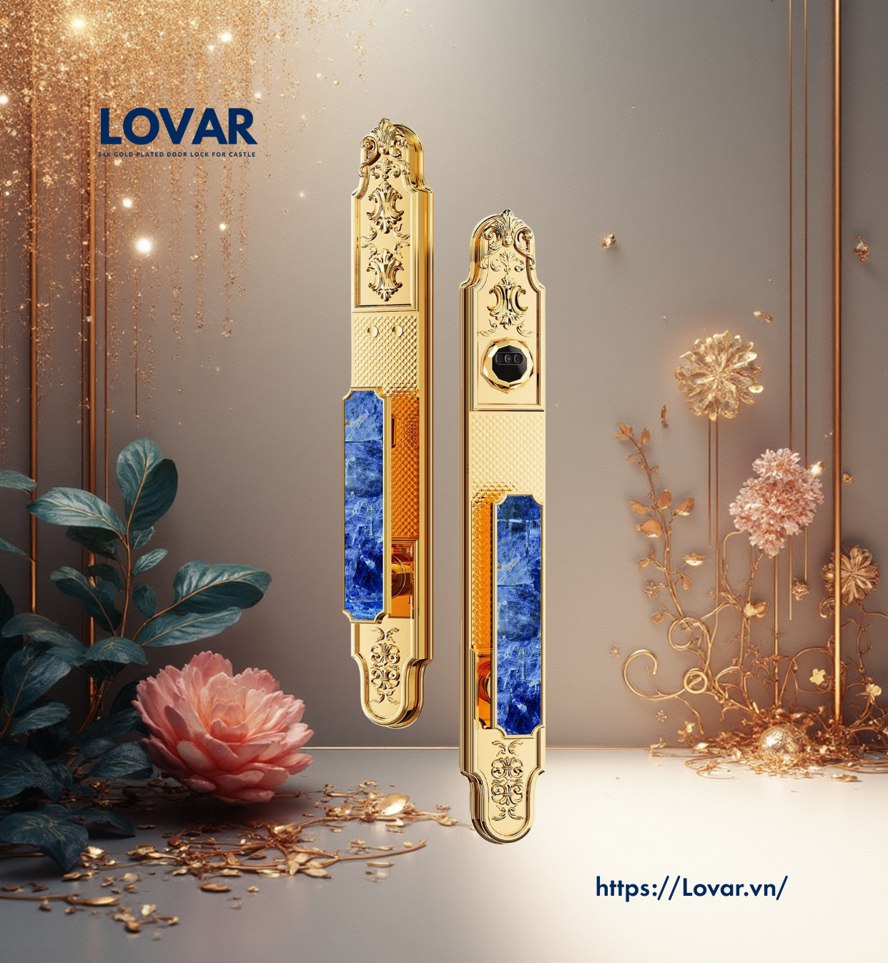 KHÓA THÔNG MINH CIPA V601 sapphire - Mạ Vàng 24K Thật