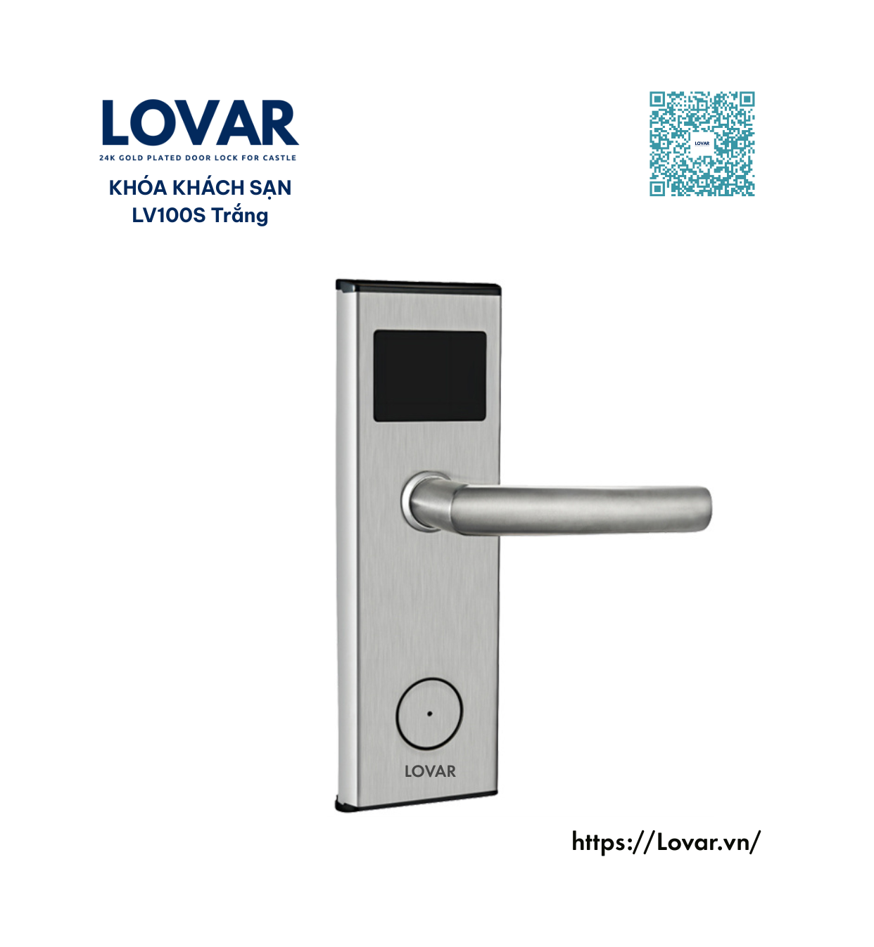 Khóa Cửa Khách Sạn Bằng Thép Không Gỉ Lovar LV100S
