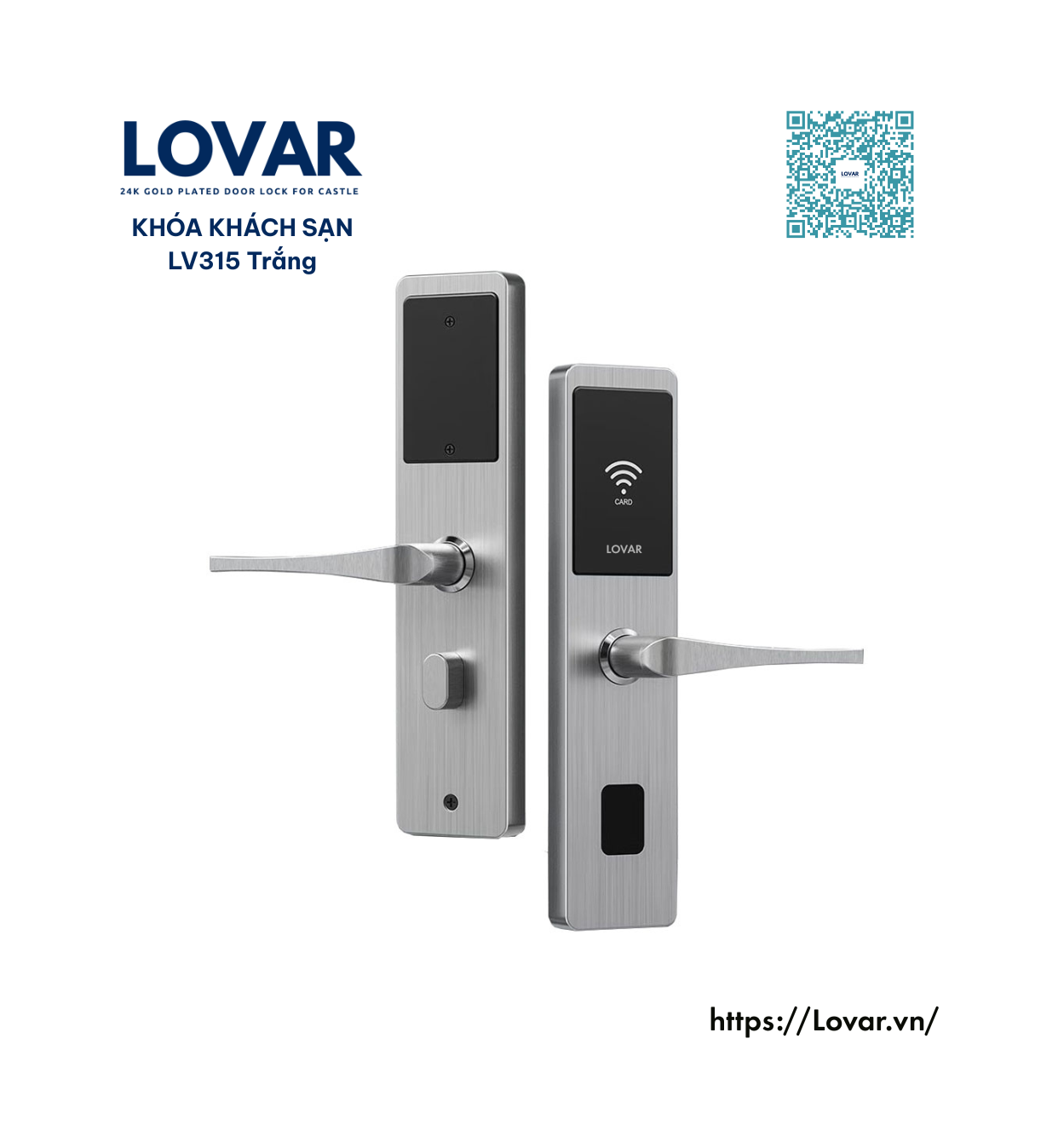 Khóa Khách Sạn Bằng iNOX Không GỈ LV315 - Màu Trắng