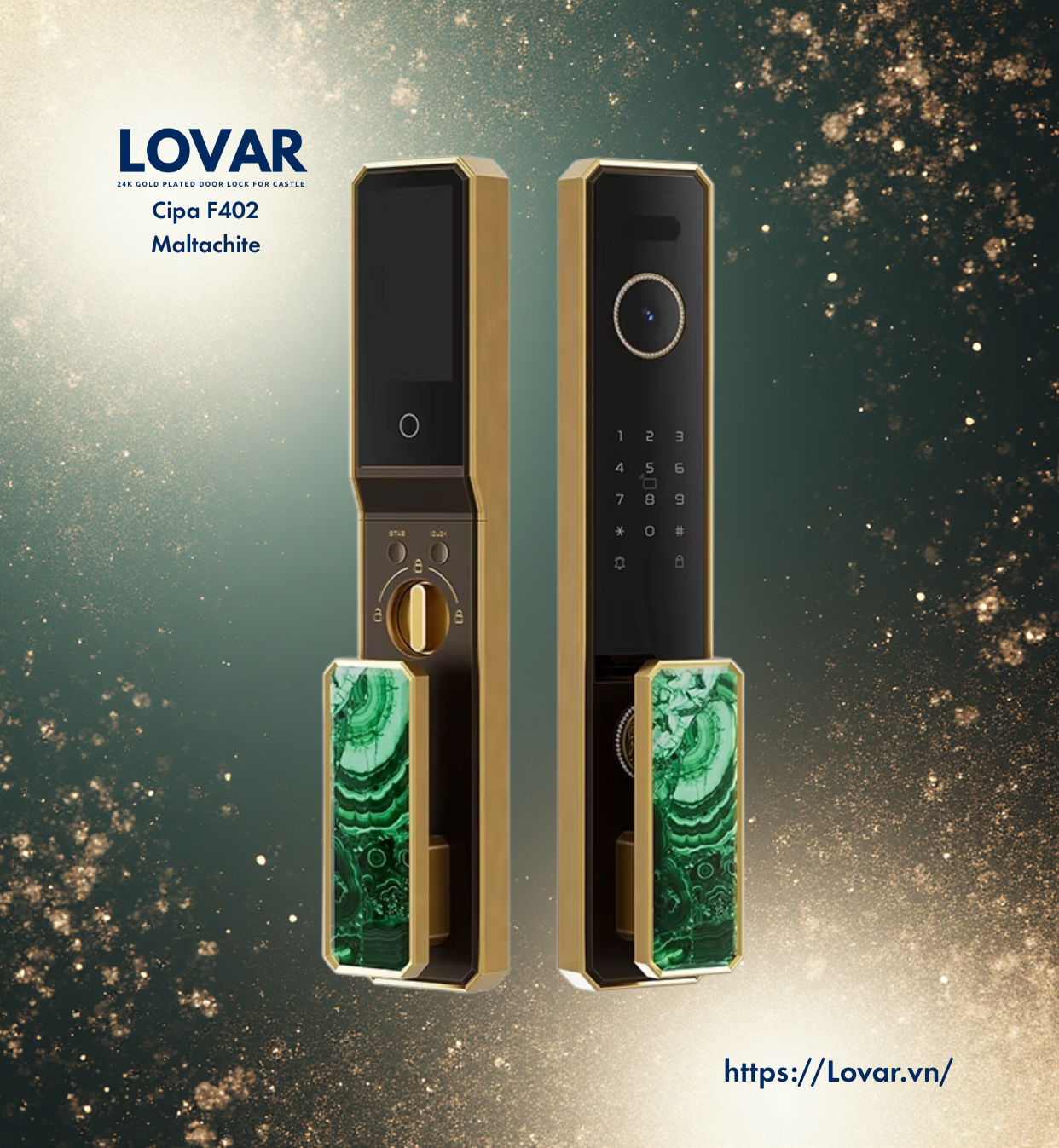 KHÓA THÔNG MINH VENDOME CIPA F402 - MalaChite- Coffee Gold